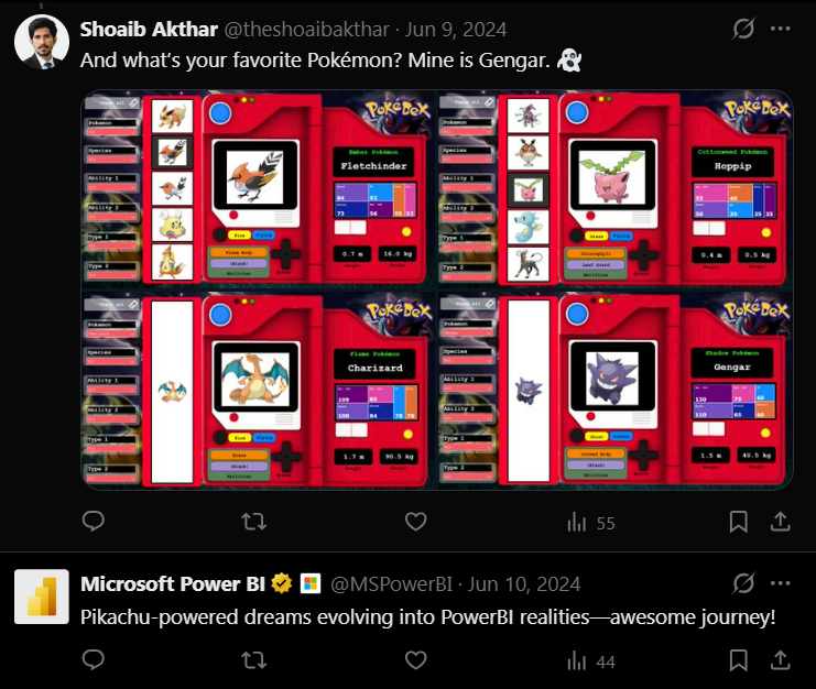PowerBI Pokedex Tweet